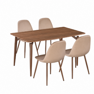 طاولة طعام خشب 4 كرسي M-024 BROWN 1100113