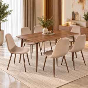 طاولة طعام خشب 6 كرسي M-024 BROWN 1200124