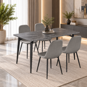 طاولة طعام خشب 4 كرسي M-024 GREY 1100114