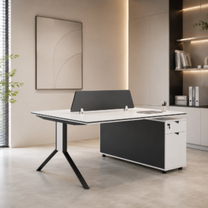 مكتب مزدوج ثنائي موديل OT-12 WHITE & GREY