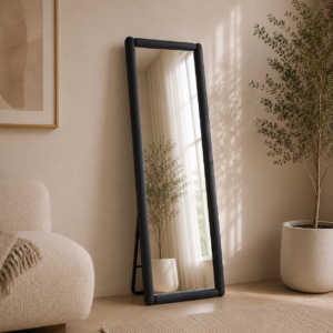 مراية ستاند M17 Black مقاس 180×80 – فخامة اللون الأسود بتصميم عصري