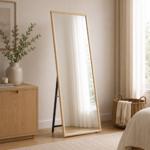 مراية ستاند M10 WOOD – تصميم طبيعي يضيف دفء وأناقة للمكان